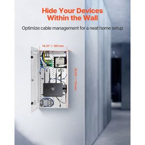 Armadio Strutturato per Media da 28 Pollici con Porta Ventilata a Cerniera, Scatola per Gestione Cavi Multimediali con Armadietti di Rete - Product Image 2