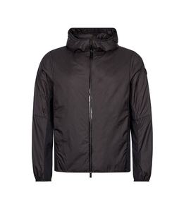 Men's Black Hooded <b>Down</b> Jacket Water Resistant Zip Fly Regular Fit Winter Outdoor Wear Solid Color Polyester Shell - Product Image 1