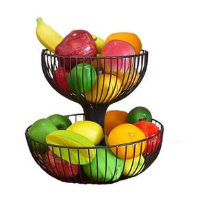 Modern Creative Fruit Bowl and Cheese <b>Bread</b> Storage Bin Customisable Black Metal Wire Fruit <b>Basket</b> High Quality - Product Image 2