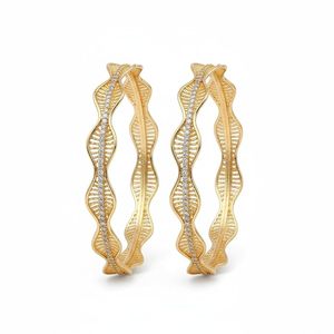 Gold Plated Alloy <b>Bangle</b> <b>Bracelets</b> with Imitation Pearl Geometric Design Channel Set Unisex Ethnic Wedding Jewelry Set - Product Image 6