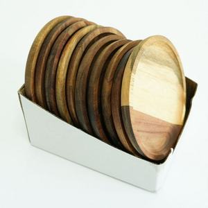 Posavasos de madera con forma de flor, estilo tradicional chino, artesanía ecológica - Product Image 3
