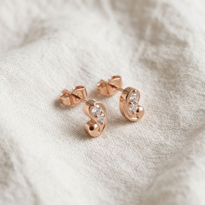 Boucles d'oreilles clous en or rose plaqué or 14 carats avec grappe de moissanite pour femme, cadeau de fête - Product Image 2
