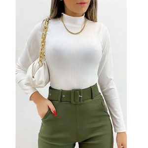 Pull en maille épais de haute qualité pour femme, manches longues, automne-hiver, couleur unie, coupe ajustée, en polaire, du fournisseur BD - Product Image 4