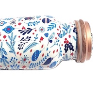 Penjualan Laris Botol Air Tembaga Tahan Bocor Mewah Meena Lapisan Murni Manfaat Kesehatan Ayurvedic Desain Disesuaikan Botol Tembaga
