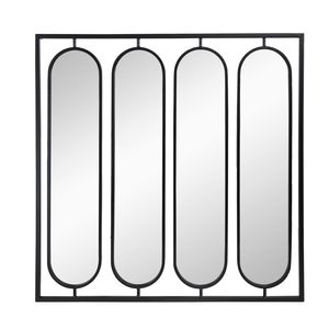 Grande specchio da parete ovale 36 \ "X 36 \" con cornice quadrata nera decorazione per la casa per soggiorno ingresso camera da letto o ufficio - Product Image 6