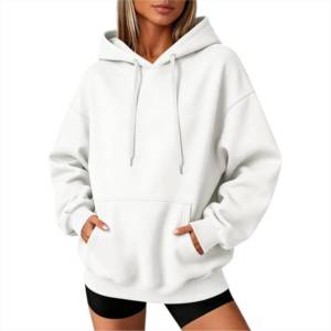 <b>Sweatshirts</b> <b>for</b> <b>Women</b> 100% Cotton Fleece <b>Long</b> Sleeve Hooded Winter/Autumn Wear with Pockets Low MOQ - Product Image 1