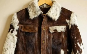 Veste en cuir de vachette à poils avec motif naturel, artisanat haut de gamme, écologique et imperméable pour une mode tendance - Product Image 2