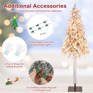 6 Feet Snow-Flocked <b>Christmas</b> <b>Tree</b> Decor Xmas Decorations Product Category - Product Image 6