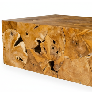 Table basse artisanale durable pour salon, en teck rustique, style bloc de racine, luxe premium ARTERRA - Product Image 3