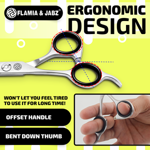 Juego de tijeras de peluquería veterinaria de 7.0 pulgadas plateadas con forma de animal, de acero inoxidable, con dientes de espina de pescado y tijeras de entresacar - Product Image 4