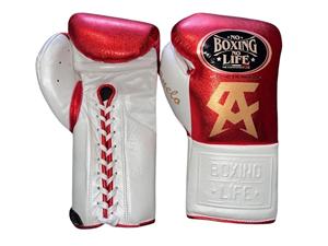 Guantes de Boxeo Profesionales No Boxing No Life - Guantes de Boxeo Profesionales de Cuero Premium en Azul Metálico y Dorado para Sparring y Trabajo con Saco de Boxeo - Product Image 5