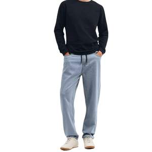 Pantalones Jogger de Mezclilla Azul Claro para Hombre, Modernos, OEM ODM – Jeans Casuales de Corte Holgado para Venta al Por Mayor Personalizada - Product Image 1