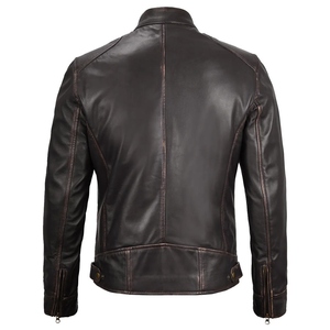 Top Hot Premium <b>Leather</b> Winter <b>Jacket</b> Men Lambskin Genuine <b>Leather</b> Classic Vintage Style <b>Brown</b> Fashion <b>Jacket</b> - Product Image 3