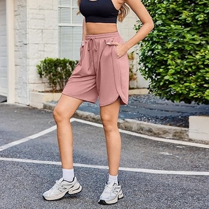 Short de bain femme de qualité supérieure, taille mi-haute, style streetwear, léger, respirant, séchage rapide, coupe-vent, avec cordon de serrage, 100% coton, personnalisable - Product Image 4