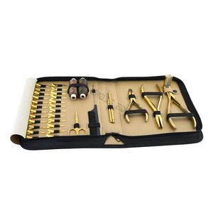 Professional Hair <b>Extension</b> Tool Set Bonding Pliers <b>Bead</b> Flattening Tool Loop Threader Sectioning Comb Clips and Scissors - Product Image 1