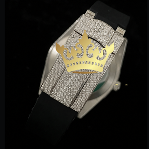 Custom Luxury Men's Watch with Moissanite Diamond Ice Out Rose Gold Tone Stainless Steel - Product Image 2