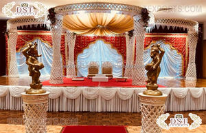 มณฑปงานแต่งงานใยแก้วคริสตัลสวยงามสำหรับงานอีเว้นท์ เสาสำหรับงานแต่งงานมหารานี งานแต่งงานอันน่าทึ่งพร้อมไฟ LED ลอนดอน - Product Image 5