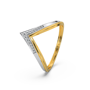 Bague de fiançailles en moissanite V-Curve avec sertissage pavé rond brillant, plaqué or, argent 925, design classique pour femme - Product Image 6