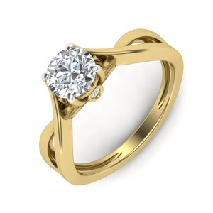 Anillo de Compromiso de Oro de 10k con Diseño Personalizado Hecho a Mano, Anillo Solitario con Diamante Cultivado en Laboratorio VVS1, Fabricante - Product Image 1