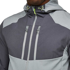 Survêtement coupe-vent léger à capuche, réfléchissant et color-block, avec plusieurs poches zippées, idéal pour les sports de plein air et la course à pied - Product Image 3
