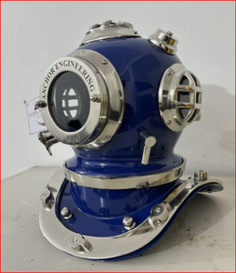 Casco de Buceo Azul Marino, Modelo Mark V de la Marina de los Estados Unidos, Mini Casco de Buceo para Buceadores - Product Image 3