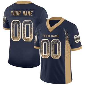 เสื้อฟุตบอลอเมริกันชายแบบคัสตอม คอกลม สายคู่ แขนสั้น ผ้าโพลีเอสเตอร์ 100% ระบายอากาศได้ดี พิมพ์ลายดิจิทัล ชื่อทีม - Product Image 2