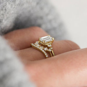 IGI/GIA Lab Grown Cut Diamond Vintage 14k jaune mariage/bague de fiançailles unisexe or blanc fin pour anniversaire fête-digne - Product Image 3