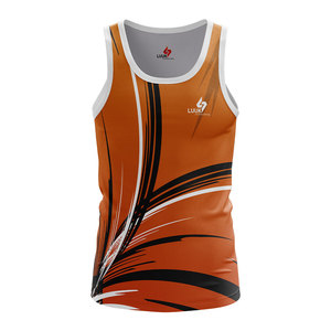 Custom Printed <b>Men's</b> <b>Running</b> Tank Top Sublimated Breathable Sports <b>Singlet</b> Quick Dry Fitness Training Wear OEM Supplier - Product Image 2