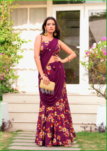 ผ้าส่าหรีแบบผูกสำเร็จรูป Jaamuni Bling สวยงาม ทันสมัย คอลเลคชั่นผ้าส่าหรีแบบดั้งเดิม - Product Image 4