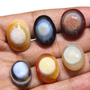 พลอยอาเกตสุลเลมานีหลากสีทรงรีแบบเรียบสำหรับทำเครื่องประดับ - Product Image 1