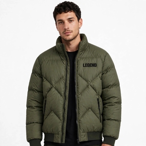 Blouson Bomber d'Hiver en Polyester/Coton Imprimé Sérigraphié, Fermeture Éclair Personnalisée, Épais, Style Universitaire pour Hommes - Vente en Gros - Product Image 5