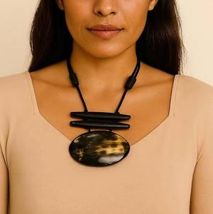 horn handmade jewelry Pendant Necklace Women's Bohemia Style Fashion Jewelry ladies horn neck wear <b>locket</b> - Product Image 3