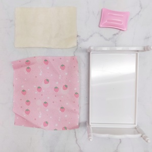 Adorable Miniature Dollhouse Bed Set with Classic White <b>Frame</b> Soft Cream Mattress Tiny <b>Pink</b> Pillow Perfect Scene - Product Image 2