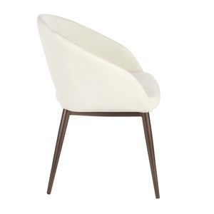 Fauteuil contemporain en velours crème Renee avec pieds en métal cuivré pour salon - Product Image 2