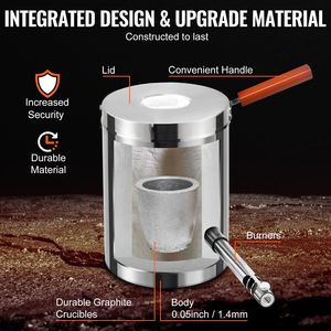 Fourneau de fusion au propane 6KG, nouveau kit de four à grande capacité avec crochets de four et creuset pour forge de métal, en acier inoxydable noir - Product Image 5