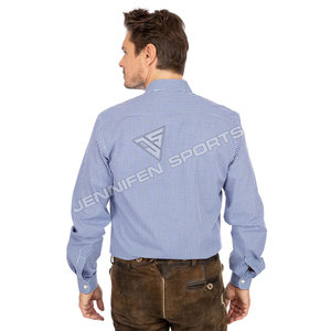 Camisas casuales elegantes para hombre, de manga larga, a cuadros, ajustadas, estilo bávaro, camisas de vestir, camisa bávara para hombre - Product Image 6