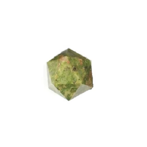 Cubo de whisky de piedra tallada en icosaedro de unakita de alta calidad, piedra natural, cristal curativo de reiki, piedra preciosa. - Product Image 3