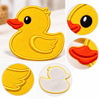 Patchs thermocollants en sequins brodés 3D en forme de canard jaune en caoutchouc, appliques de dessin animé mignonnes et amusantes pour vestes, chapeaux, sacs et vêtements