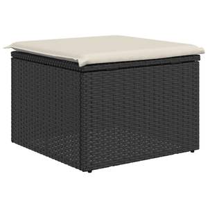 Petit tabouret de jardin résistant à l'eau en rotin PE noir, matériaux de rangement durables - Product Image 6