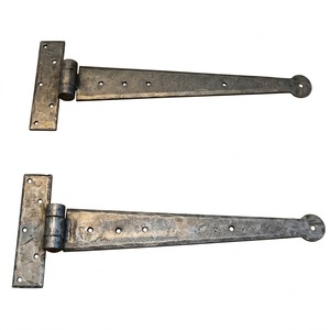Factory Direct Wrought Iron Strap Hinge Rustic Black <b>Barn</b> <b>Door</b> <b>Hardware</b> Antique Forged Gate T-Hinge For Wooden Fences And Sheds - Product Image 4