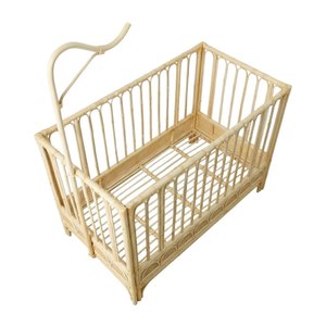 Eco Friendly Rattan Baby Cot Toddler Crib Nursery Room Children Furniture Wholesale Factory Price High Quality Hot Sale - Product Image 3