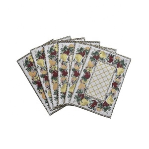 Simple Handmade Embroidered Cris Cross Design Placemats Set of 4 12x18 Inch Winter <b>Table</b> Mats for Party Kitchen <b>Dining</b> Decor - Product Image 3