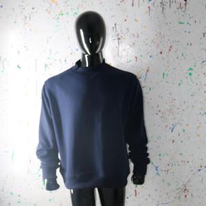BLUE <b>Mock</b> <b>Neck</b> Sweatshirt 100% wide <b>neck</b> Sweatshirt Finer Threads - Product Image 1
