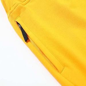 Shorts en coton et polyester pour homme, couleur unie jaune, avec cordon de serrage, taille élastique, shorts décontractés en tricot - Product Image 6