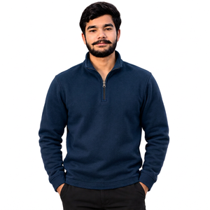 Sudadera con media cremallera al por mayor, de forro polar de poliéster, estilo oversize - Product Image 3
