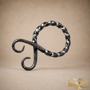 Boucle de ceinture ronde en fer forgé artisanal Dark Hammer, imitation antique torsadée, pour usage artistique et de collection - Product Image 2