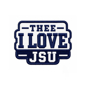 Patch brodé thermocollant de l'Université d'État de Jackson |   Couleur marine et blanche pour l'université - Product Image 1