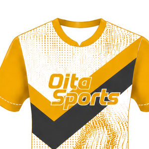 Yellow <b>White</b> <b>Black</b> Short Sleeve Rugby Jersey Crew Neck Graphic Athletic Performance Team Sportswear Training Match Rugby Shirt - Product Image 3