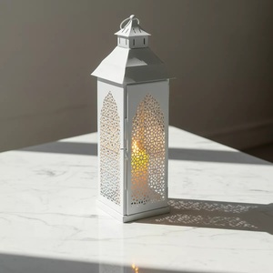 Wholesale <b>Gold</b> Metal Moroccan Style Candle Holder <b>Lantern</b> for Ramadan Home Tabletop Decorations - Product Image 1