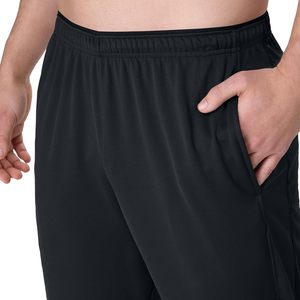 Pantalon de survêtement droit noir pour homme, taille élastique, poches latérales, respirant, décontracté, en toile mi-lourde, écologique, protection UV, boutonné - Product Image 4